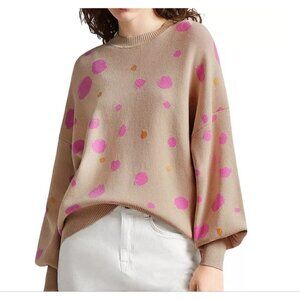 Ted Baker Beige Sweater with Pink and Orange Dots
